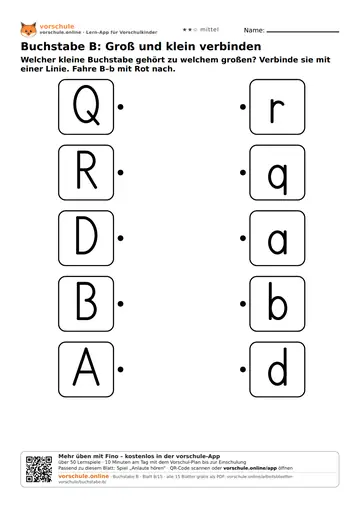 Buchstabe B: Groß und klein verbinden