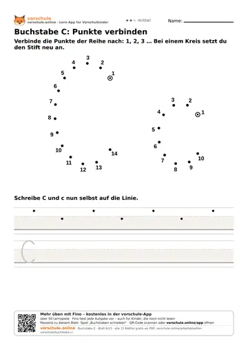 Buchstabe C: Punkte verbinden