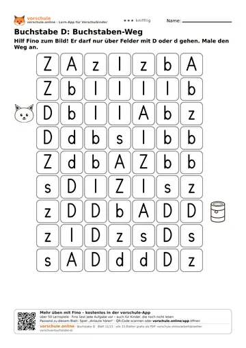 Buchstabe D: Buchstaben-Weg