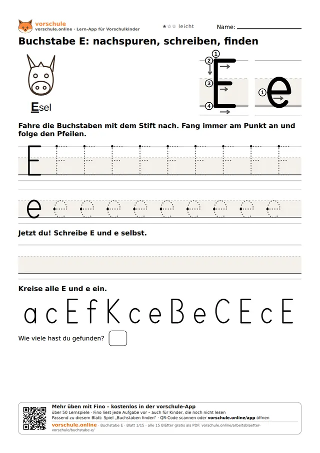 Vorschau: Buchstabe E