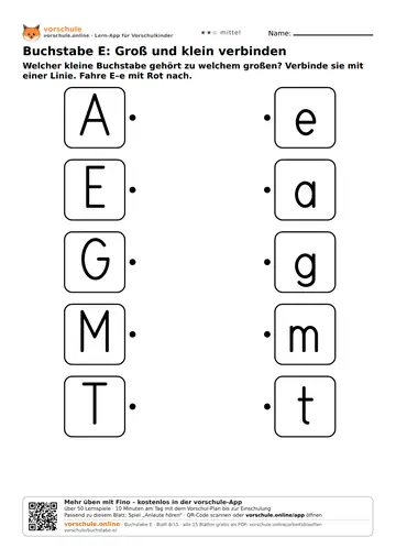 Buchstabe E: Groß und klein verbinden