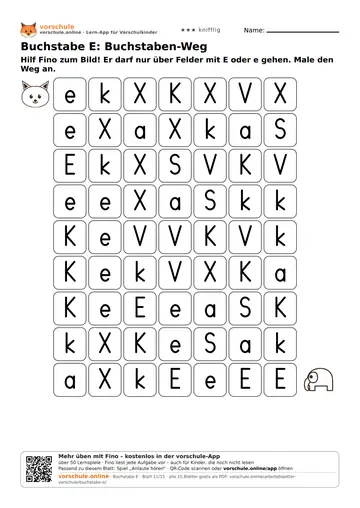 Buchstabe E: Buchstaben-Weg