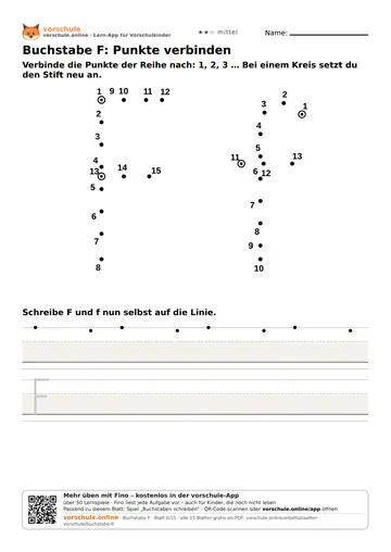 Buchstabe F: Punkte verbinden
