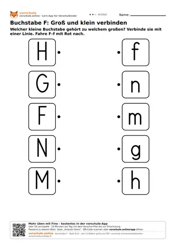 Buchstabe F: Groß und klein verbinden