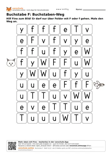 Buchstabe F: Buchstaben-Weg