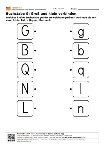 Buchstabe G: Groß und klein verbinden