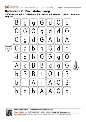 Buchstabe G: Buchstaben-Weg