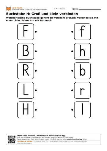Buchstabe H: Groß und klein verbinden
