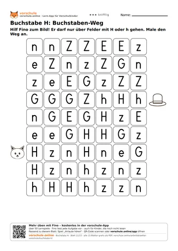 Buchstabe H: Buchstaben-Weg