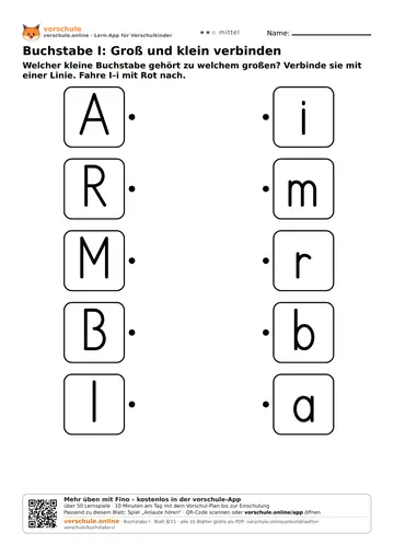 Buchstabe I: Groß und klein verbinden