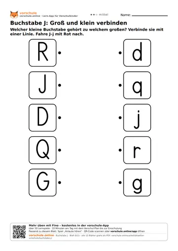 Buchstabe J: Groß und klein verbinden