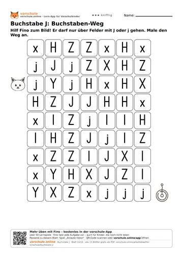 Buchstabe J: Buchstaben-Weg