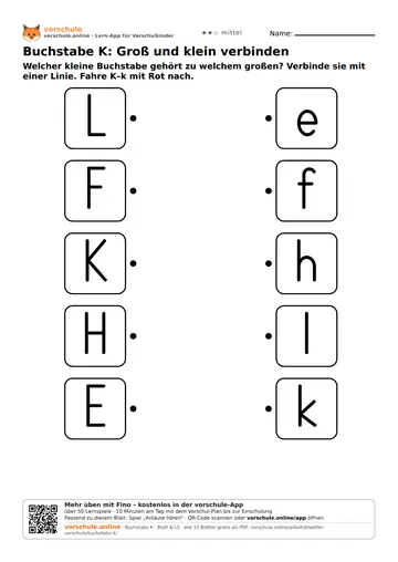 Buchstabe K: Groß und klein verbinden