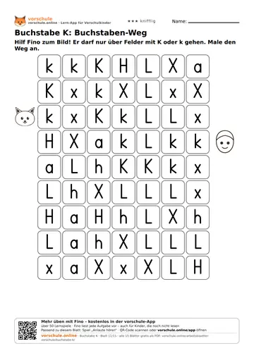 Buchstabe K: Buchstaben-Weg