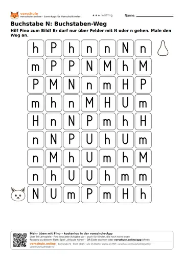 Buchstabe N: Buchstaben-Weg