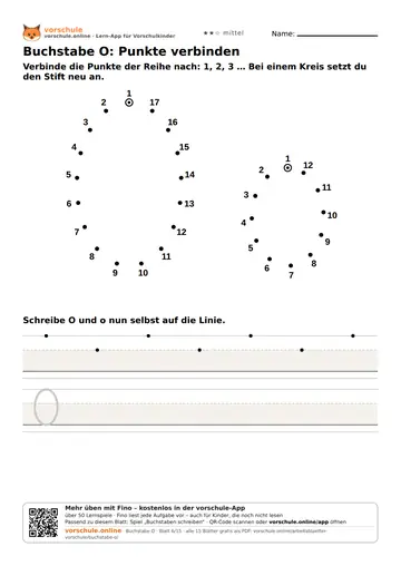 Buchstabe O: Punkte verbinden