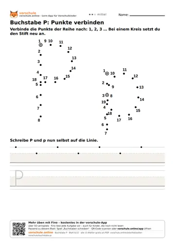 Buchstabe P: Punkte verbinden