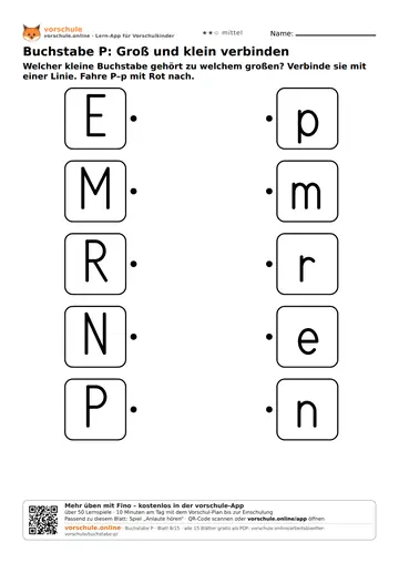 Buchstabe P: Groß und klein verbinden
