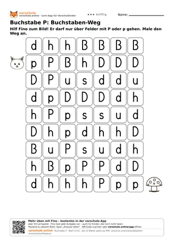 Buchstabe P: Buchstaben-Weg