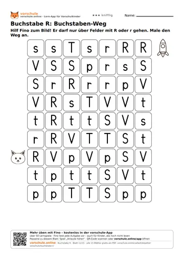 Buchstabe R: Buchstaben-Weg