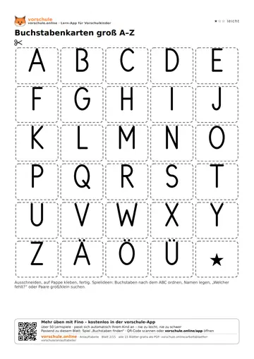 Buchstabenkarten groß A–Z