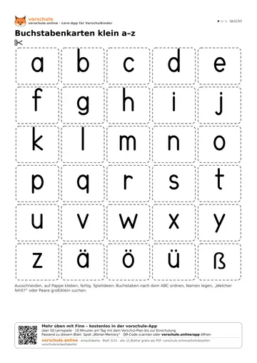 Buchstabenkarten klein a–z
