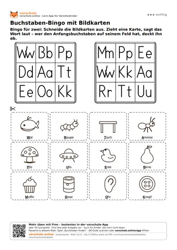 Buchstaben-Bingo mit Bildkarten