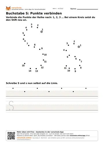 Buchstabe S: Punkte verbinden