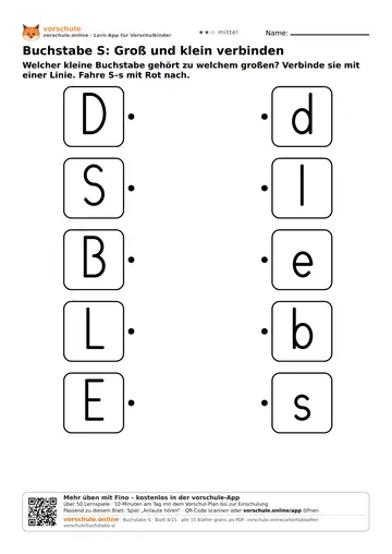 Buchstabe S: Groß und klein verbinden