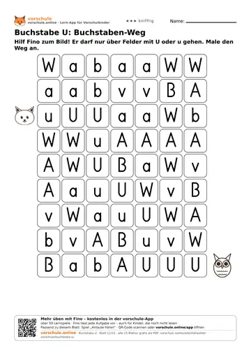 Buchstabe U: Buchstaben-Weg