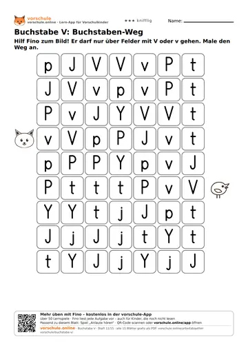 Buchstabe V: Buchstaben-Weg
