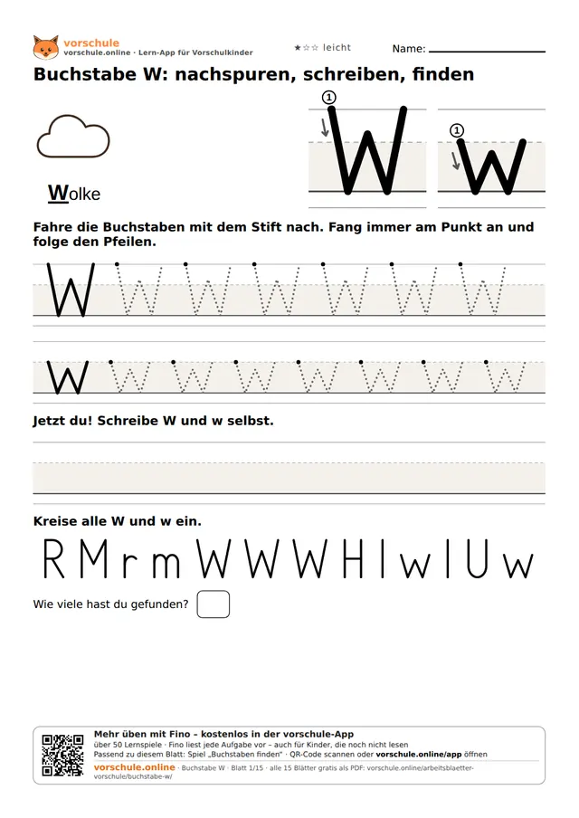 Vorschau: Buchstabe W