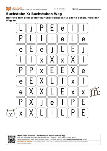 Buchstabe X: Buchstaben-Weg