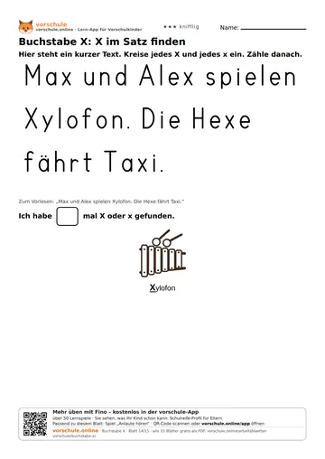 Buchstabe X: X im Satz finden