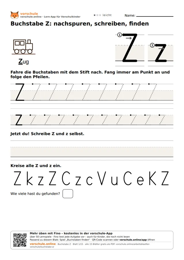 Vorschau: Buchstabe Z