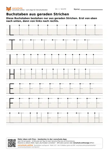 Buchstaben aus geraden Strichen