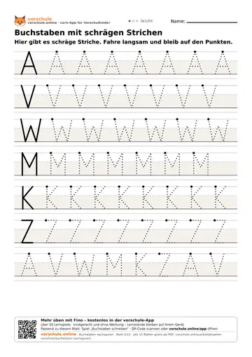 Buchstaben mit schrägen Strichen