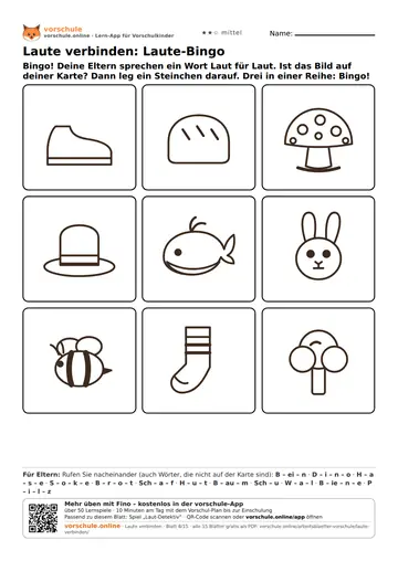 Laute verbinden: Laute-Bingo
