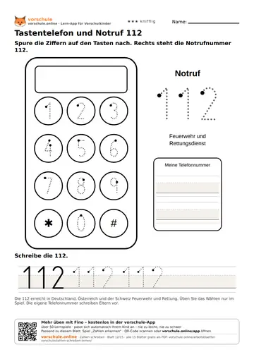Tastentelefon und Notruf 112