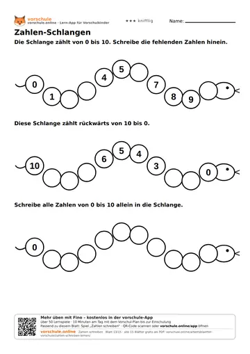 Zahlen-Schlangen