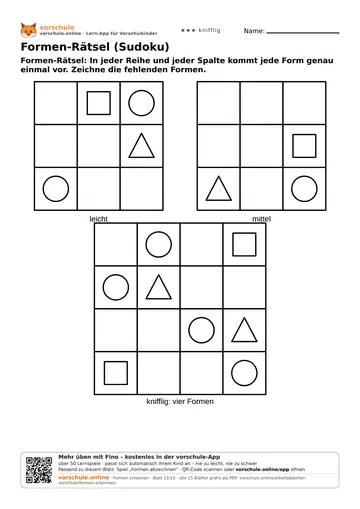 Formen-Rätsel (Sudoku)