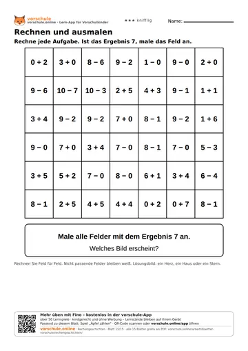 Rechnen und ausmalen