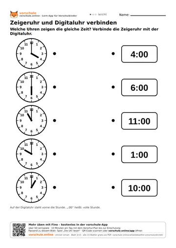Zeigeruhr und Digitaluhr verbinden
