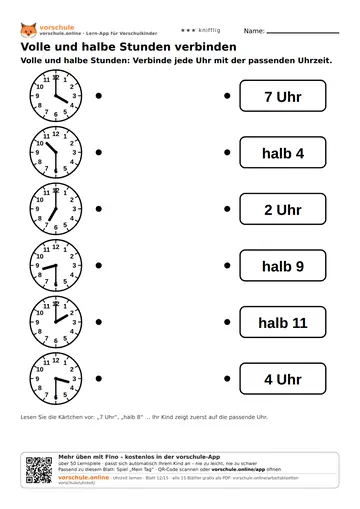 Volle und halbe Stunden verbinden