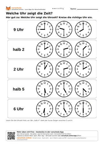 Welche Uhr zeigt die Zeit?