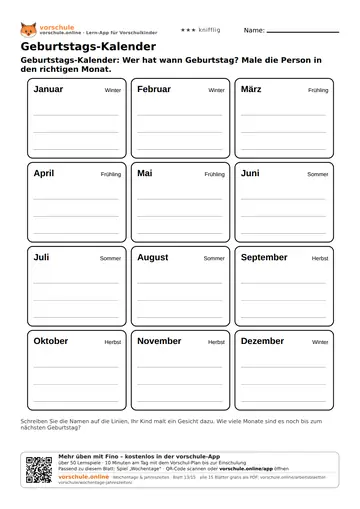 Geburtstags-Kalender