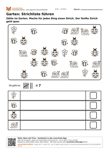 Garten: Strichliste führen