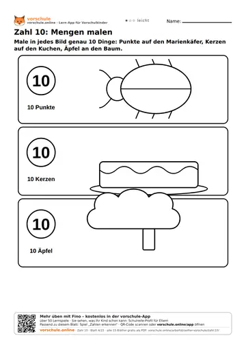 Zahl 10: Mengen malen