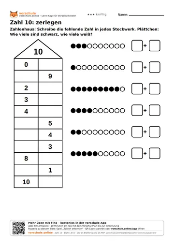Zahl 10: zerlegen