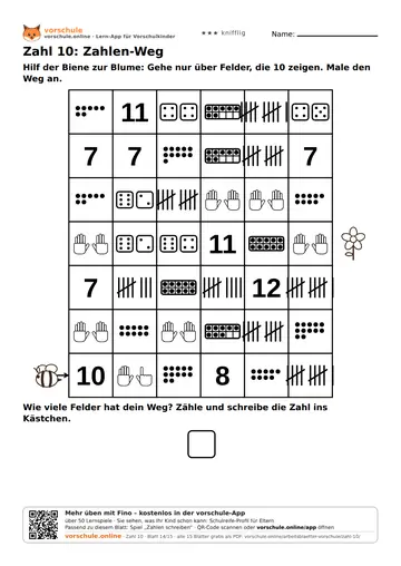 Zahl 10: Zahlen-Weg